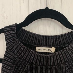 Rag & bone off the shoulder knit black sweater